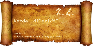 Karda László névjegykártya